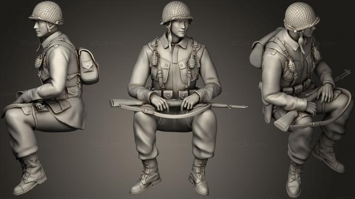Military figurines (usa tank crew 2 04, STKW_0243) 3D models for cnc
